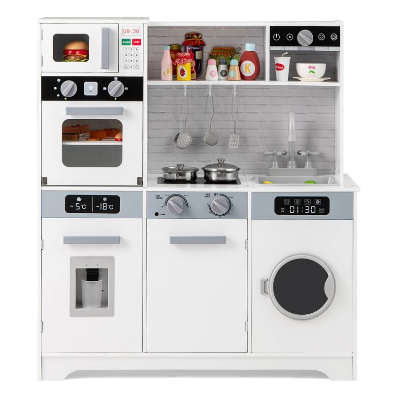 Gymax ids Play Kitchen Toy Set w/ Water Dispenser Sink Faucet