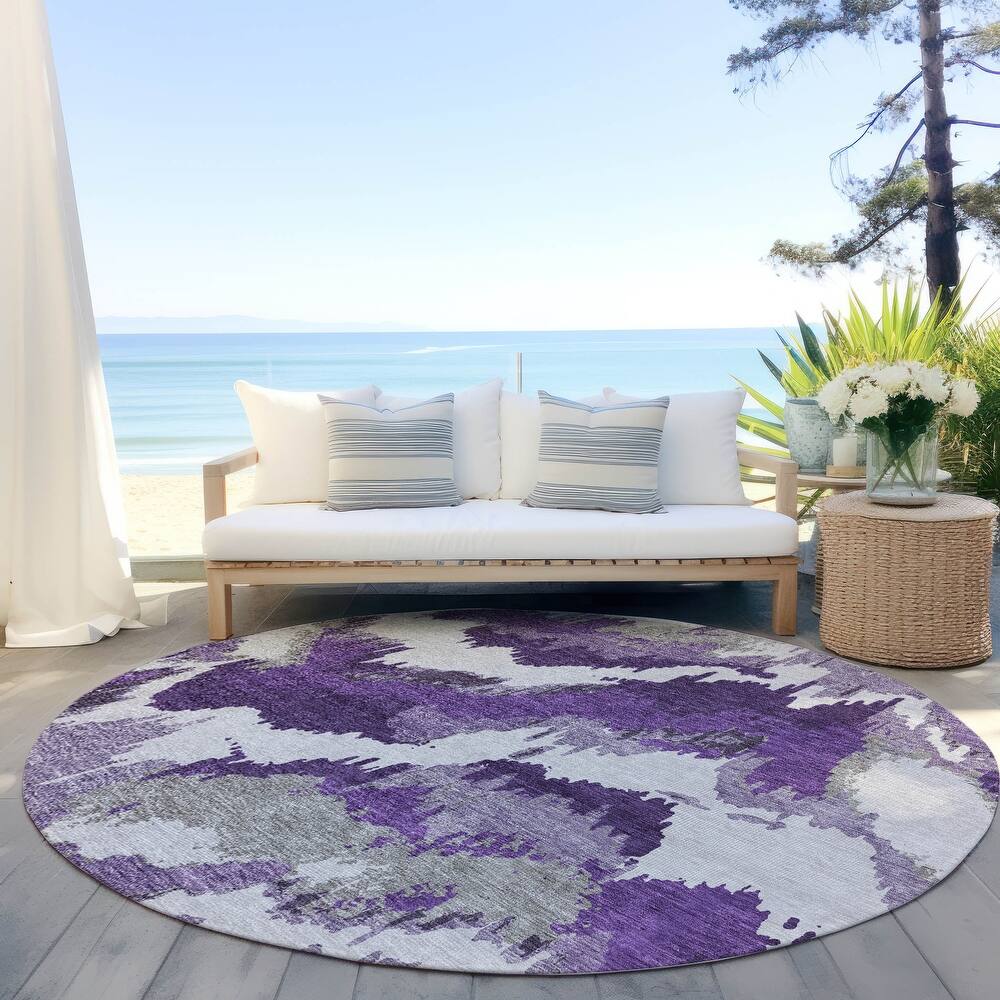 Machine Washable Indoor/ Outdoor Chantille Ombre Abstract Rug