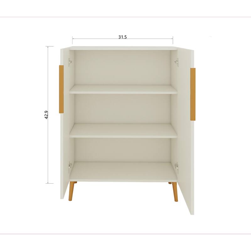 Modern Sideboard Cabinet with Gold Handles for Kitchen, Dining Room Furniture Organizer