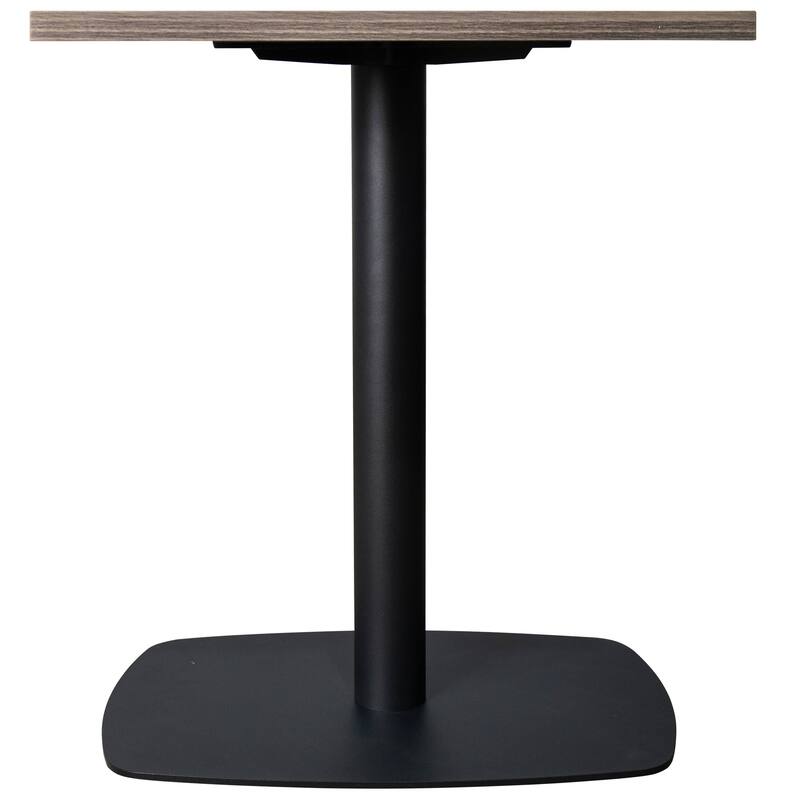 Vail Square Dining Table with 24 in. MDF Tabletop in Black Stainless Steel Square Base Accent Kitchen Table