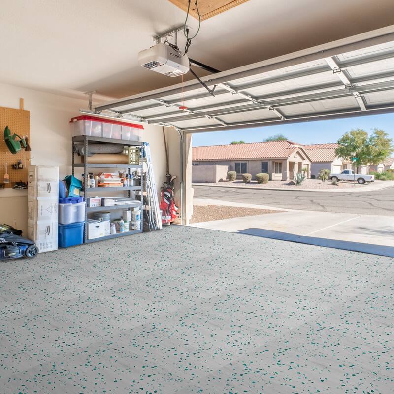 Interlocking Floor Mat - Gray Wood Print, 12 Pieces and Borders