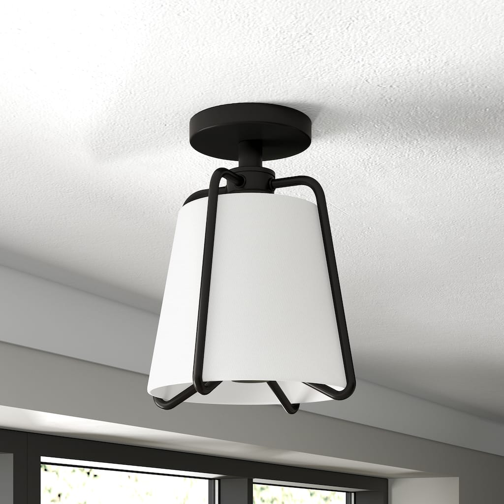 Marduk 9.5" Semi Flush Mount with Fabric Shade