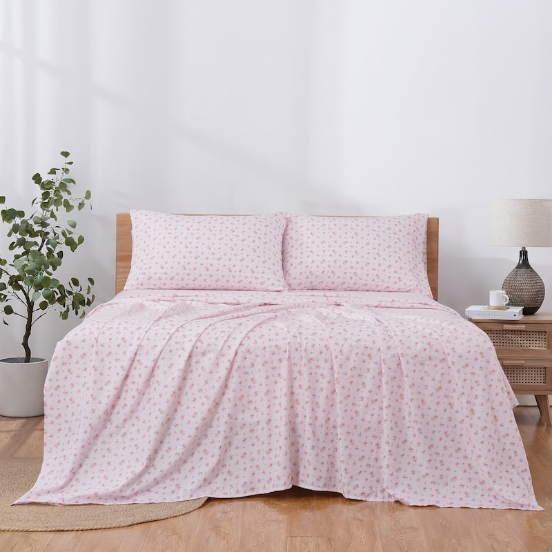 Modern Threads Sweet Rose Printed 4-piece Bed Sheet Set