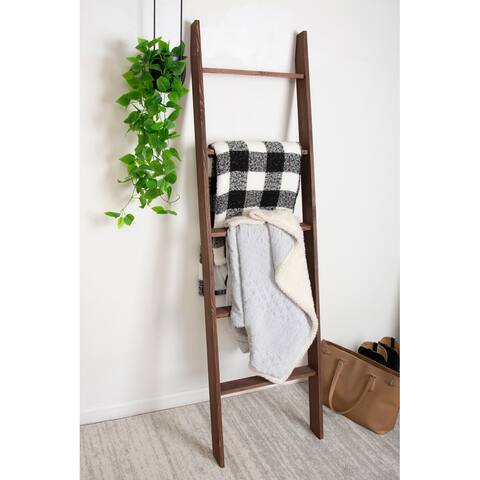 6 ft Wooden Blanket Ladder - N/A