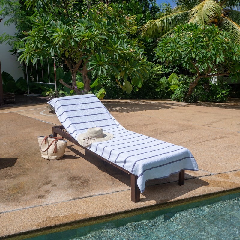Las Rayas 2-Piece Chaise Lounge Towel Covers with Top Pocket - 30x85