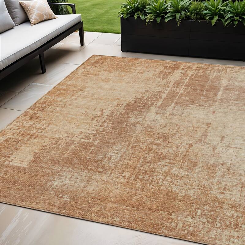 HomeRoots Abstract Transitional Rectangle Outdoor Rug - 5' X 8'