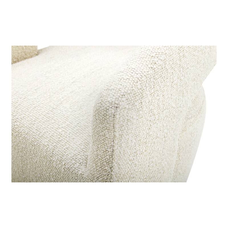 NADAAL STUDIOS Bailey, Rolling Dining Chairs Solid Wood with Performance Boucle Upholstery, White