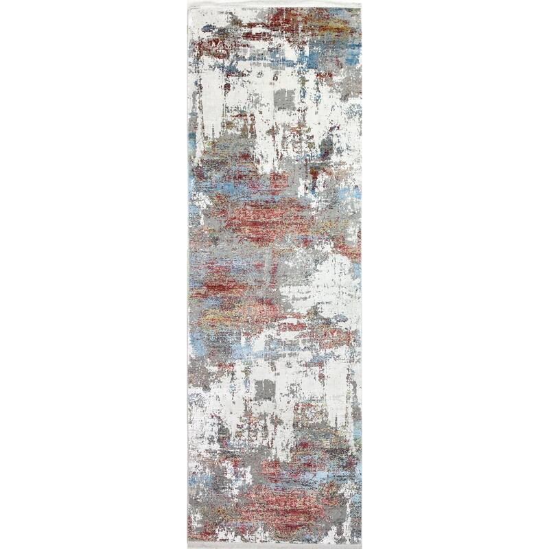 Bashian Gitty Ivory/Rust Contemporary Area Rug