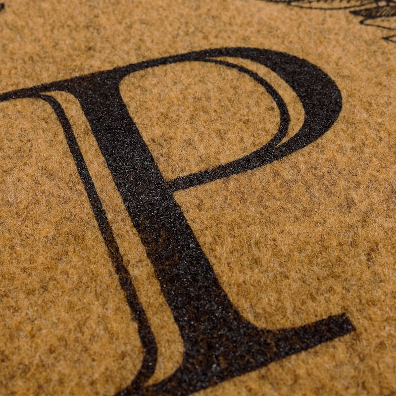 Mohawk Home Monogram Initial Faux Coir All Weather Recycled Rubber Door Mat