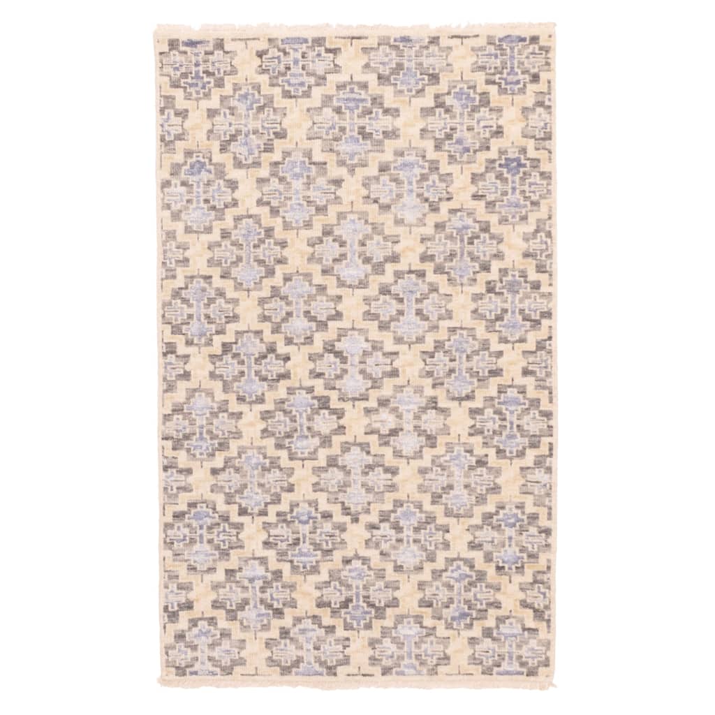ECARPETGALLERY Hand-knotted Heritage Beige, Light Khaki Silk, Wool Rug - 3'2 x 5'1
