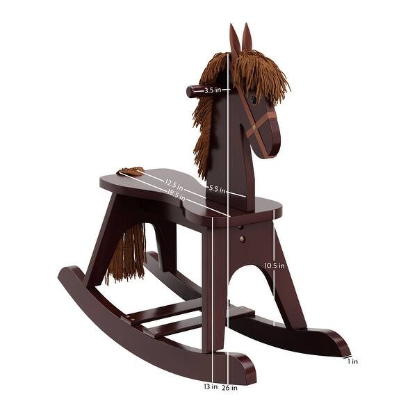 Wooden Kids Rocking Horse Ride Toy For Toddlers And Small Children Overstock 26443408