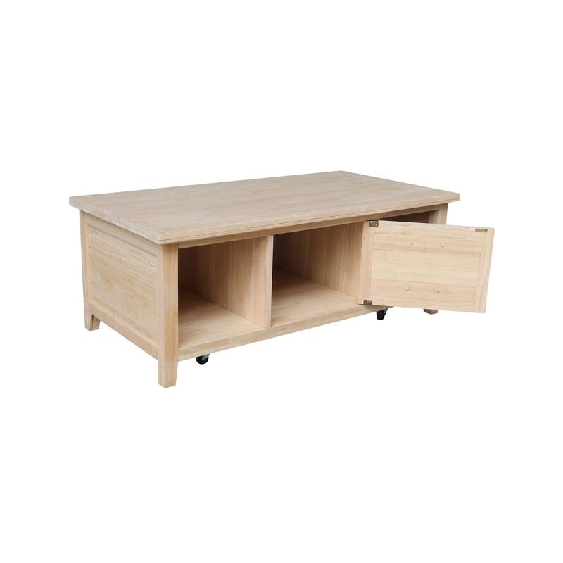 Sanibel Solid Wood Coffee Table with Casters