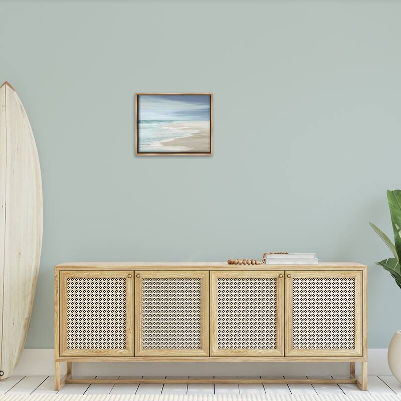 Stupell Beach Foam Landscape Framed Floater Canvas Wall Art Design by Maggie Olsen
