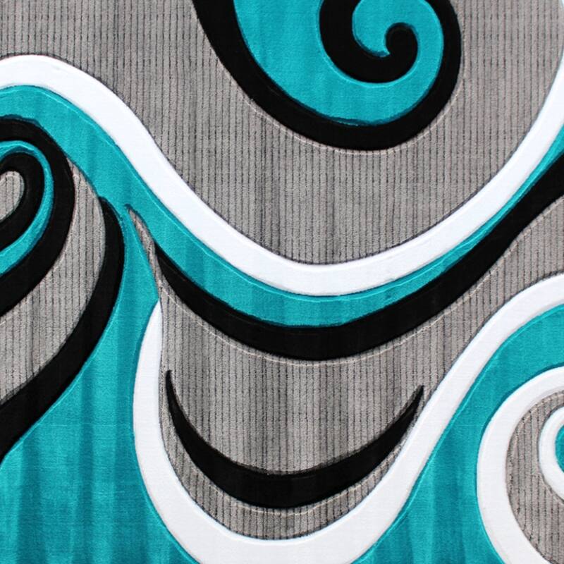 Modern High-Low Sculpted Swirl Design Abstract Area Rug