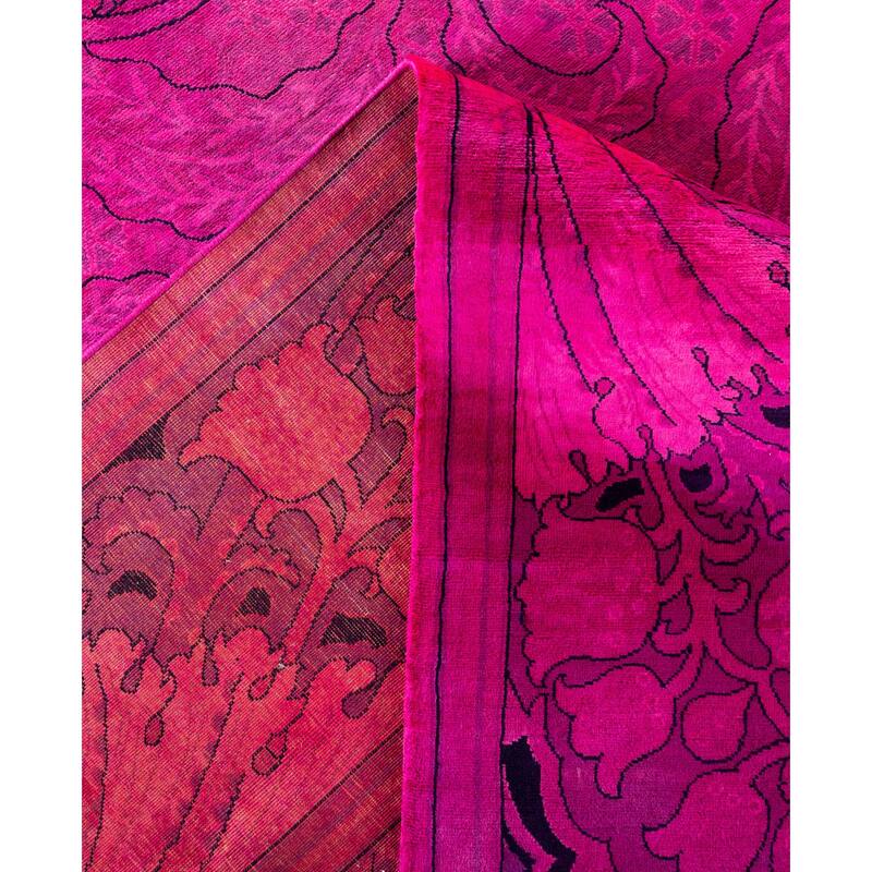 Overdyed One-of-a-Kind Hand-Knotted Area Rug - Pink - 9' 10" x 13' 9"