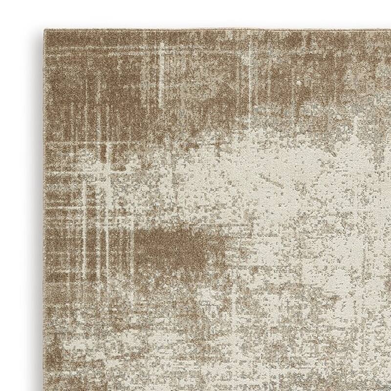 Lae 5 x 7 Medium Area Rug, Machine Woven Abstract Art Design, Brown Gray - 5 x 7