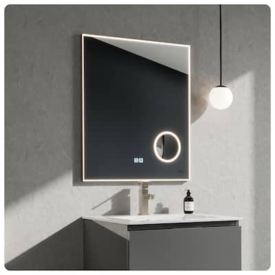 Eviva Illuminate 24" x 30" Rectangular chrome N/A framed Mirror