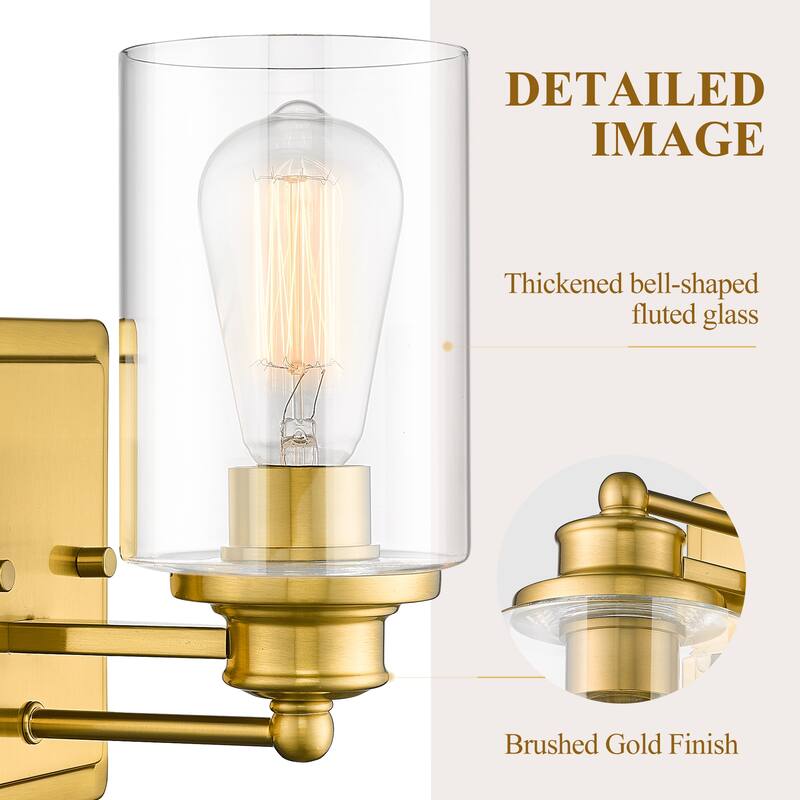 Bathroom Vanity Light,Wall Sconce Lamp Over Mirror with Clear Glass Shade