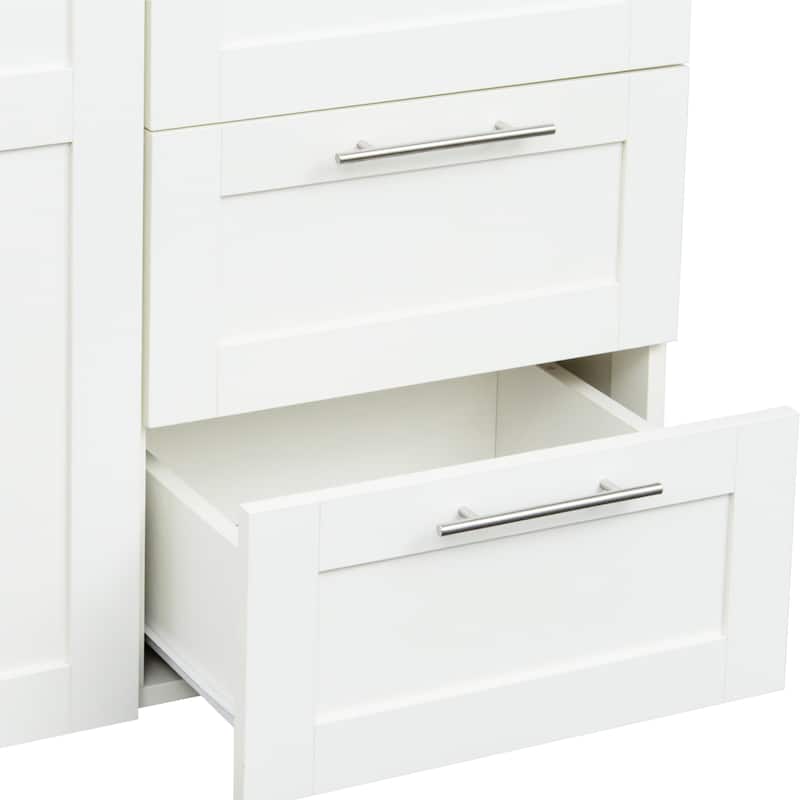 Wood Armoire Wardrobe Closet with 2 Doors, 70.87'' Wardrobe Cabinet with 2 Drawers and Hanging Rail for Bedroom