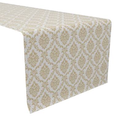 Fabric Textile Products, Inc. Table Runner, 100% Cotton, 16x108", Ornate Golden Damask