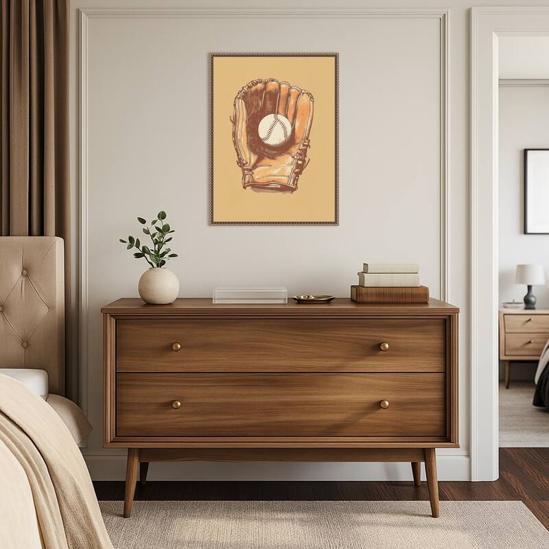 Baseball Glove by Andreas Magnusson (18 x 24 in.), Framed Canvas Wall Art Print