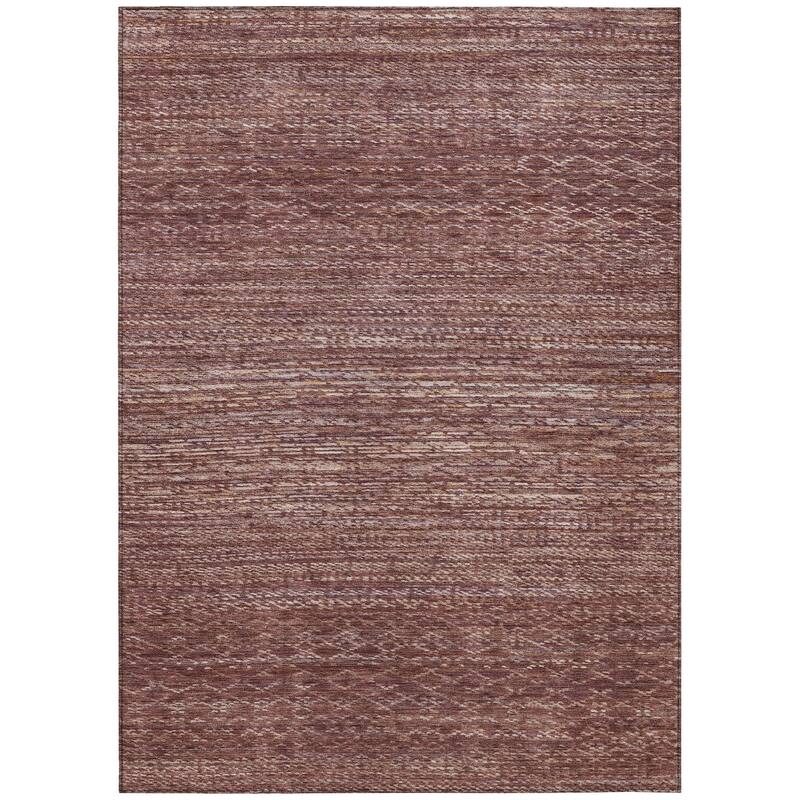 Machine Washable Indoor/Outdoor Modern Trellis Chantille Rug
