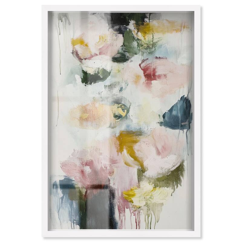 Dripping Colors I Shadowbox by Art Remedy - White - 10" x 15"