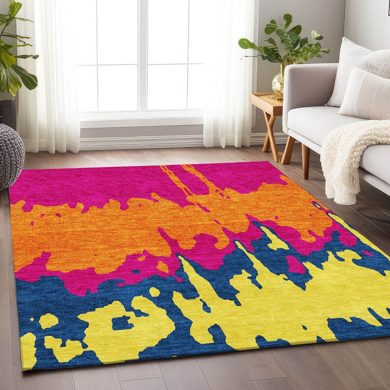 Premium Washable Super Soft Modern Drama Mayfield Rug - Pink - 5' x 7'6"