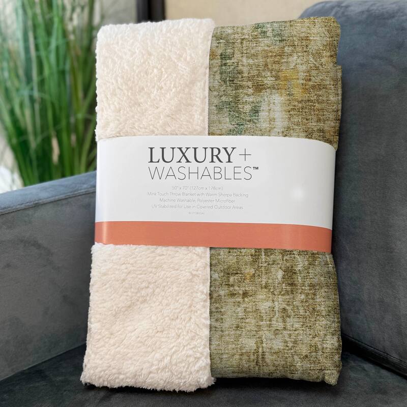 Premium Machine Washable Modern Abstract Sherpa Throw Blanket