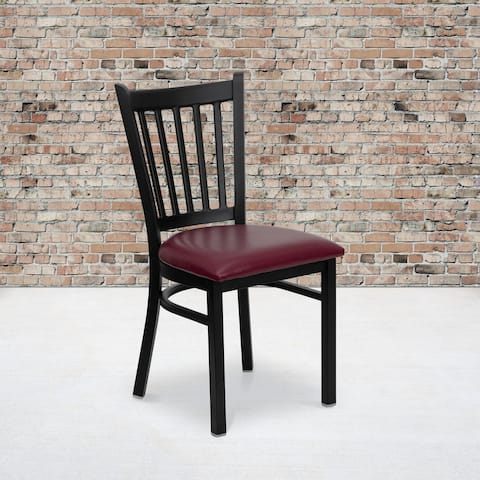 Vertical Back Metal Restaurant Chair - 17"W x 20.25"D x 34.25"H