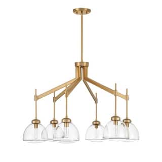 Warm Brass Six Light Chandelier from the Corbin Collection