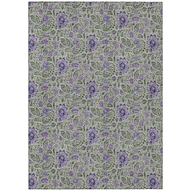 Machine Washable Indoor/ Outdoor Chantille Farmhouse Floral Rug