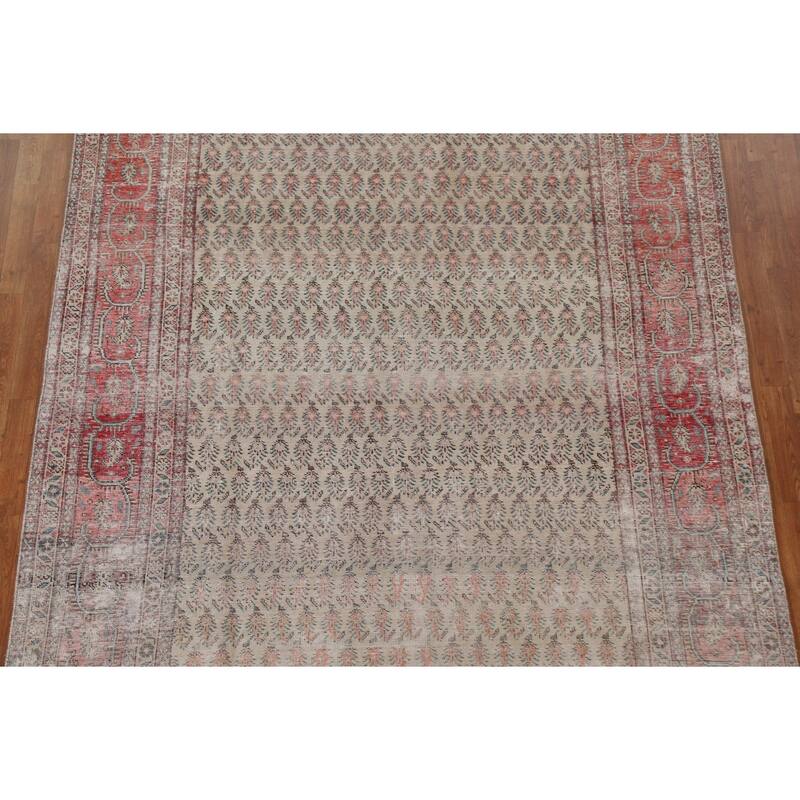 Hand-knotted Distressed Boteh Botemir Persian Area Rug Wool - 7'6" x 10'7"