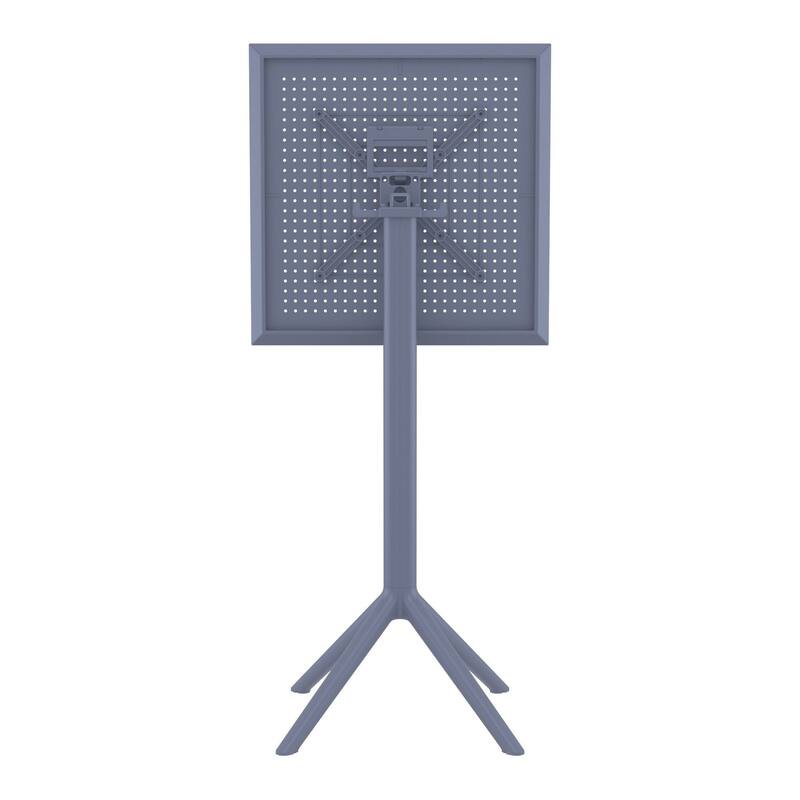 42.5" Gray Folding Square Outdoor Patio Bar Table