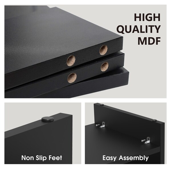 FENGE 31.5 in Wood Monitor Stand with Storage Shelf - Bed Bath