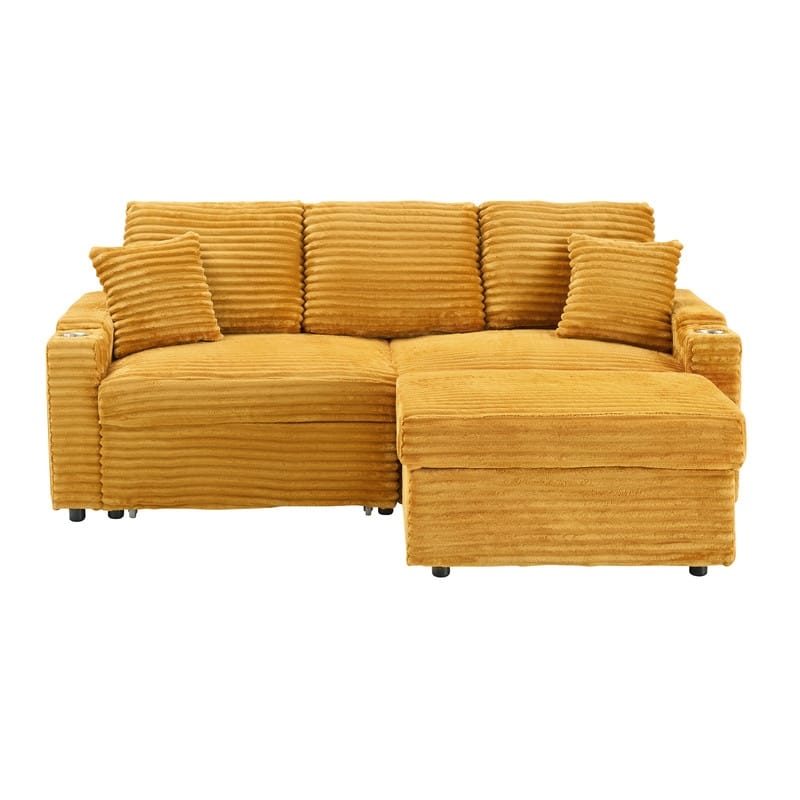 80" Cordylona Sofa, Cup Holder, Ottoman Storage