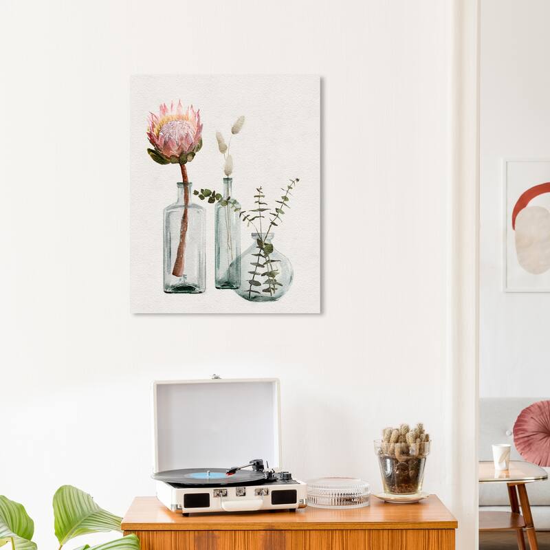 Wynwood Studio Canvas Floral and Botanical Contemporary Elegant Florals White and Light Pink Farmhouse Wall Art Canvas Print - 20 x 24