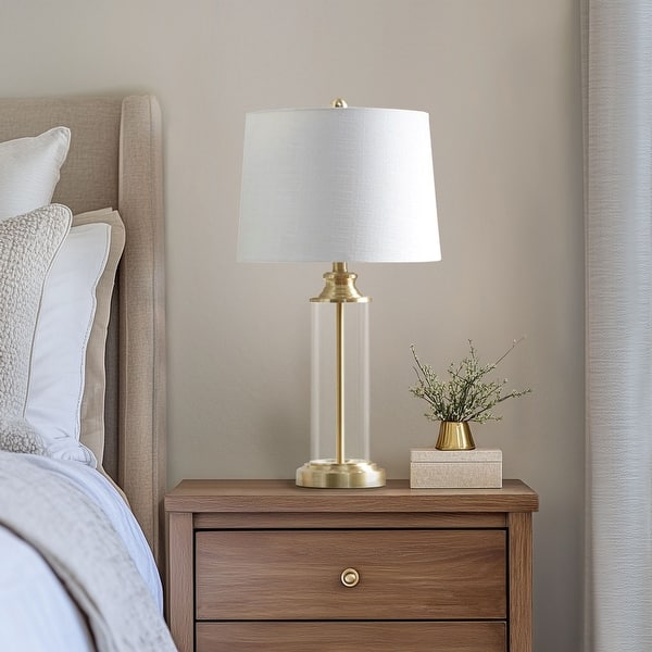 510 Design Clarity Glass Cylinder Table Lamp Set of 2 - Gold