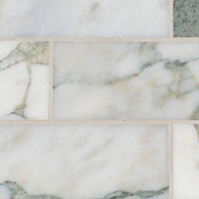 Ackland AKM-S-2X6SWH-CA 12" x 12" Marble Rectangle Floor and Wall Tile