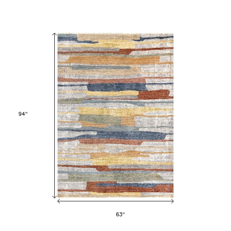 HomeRoots Abstract Modern Rectangle Area Rug