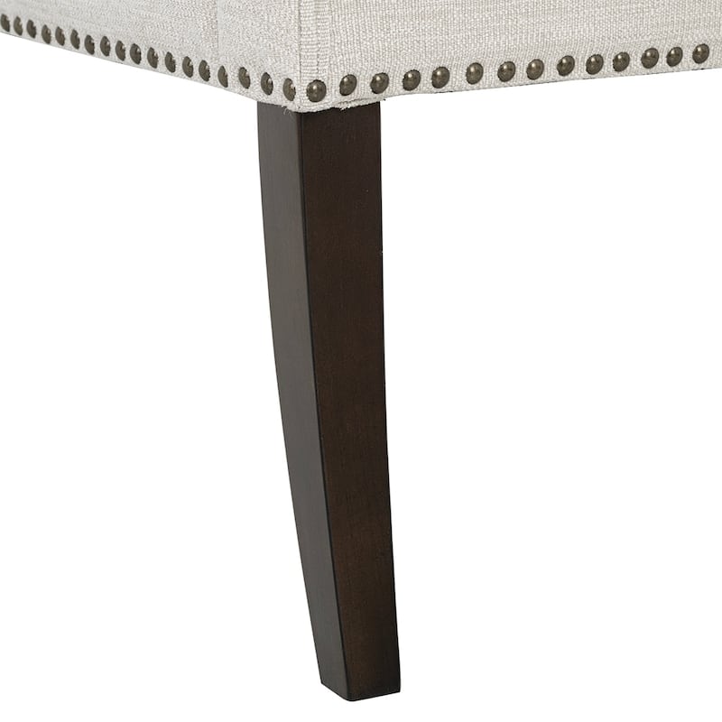 Madison Park Welburn 49.5" Upholstered Bench with Back & Wood Legs