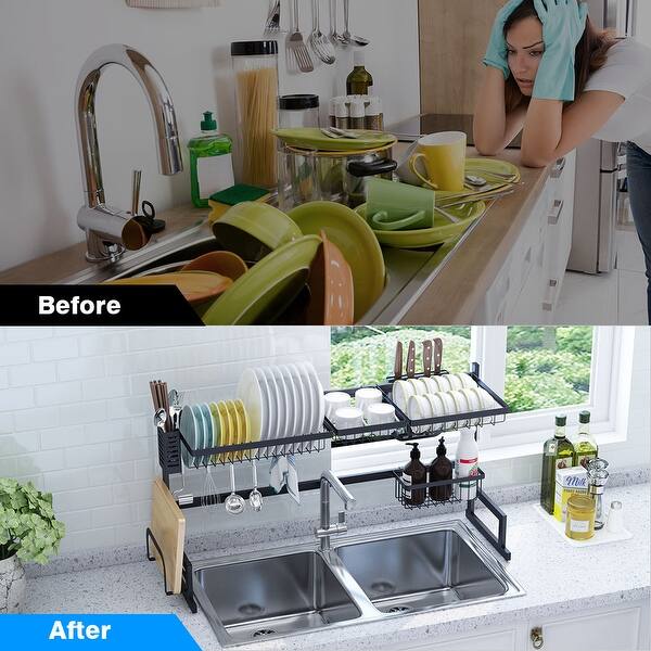 Shop Langria Dish Drying Rack Over Sink Stainless Steel Drainer