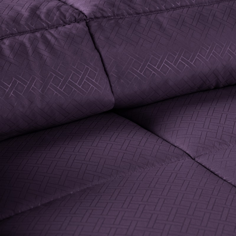 Superior Monochrome Basketweave Microfiber Down Alternative Comforter