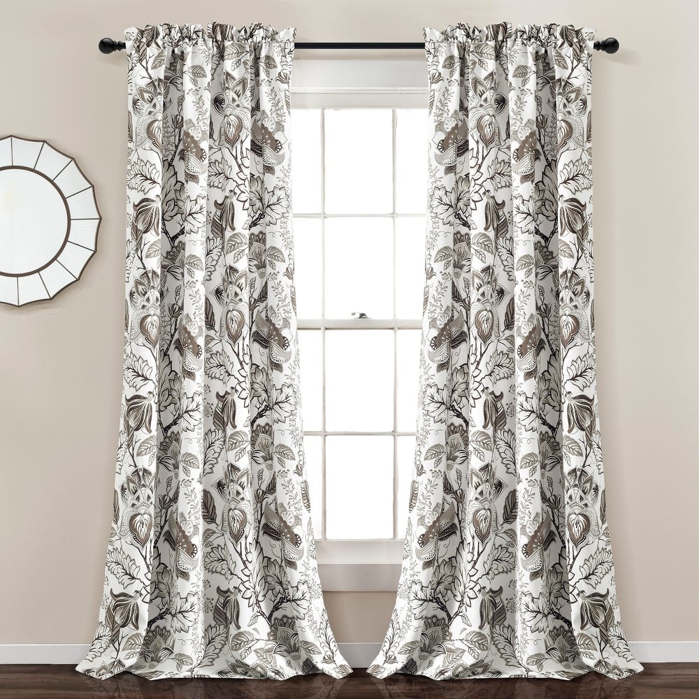Lush Decor Cynthia Jacobean Room-darkening Curtain Panel Pair