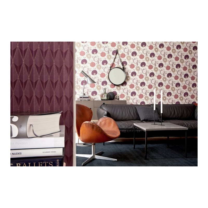 Eco Wallpaper Padma Purple Geometric Texture Wallpaper - 20.9 x 396 x 0.025