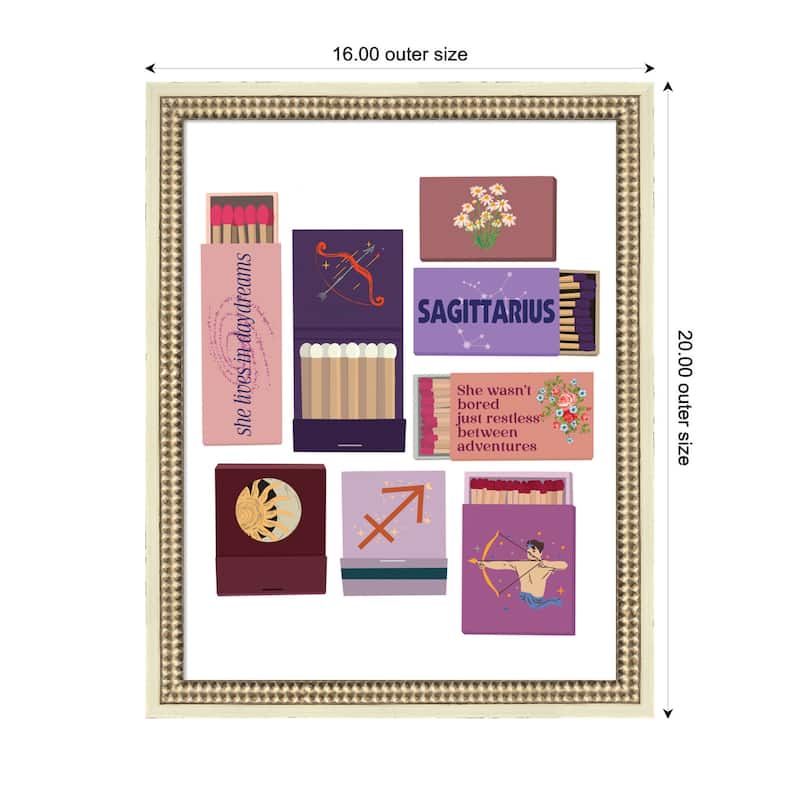 Kate and Laurel Sagittarius Matchbooks 14x18 FC by Megan Ryan Framed Wall Art Print