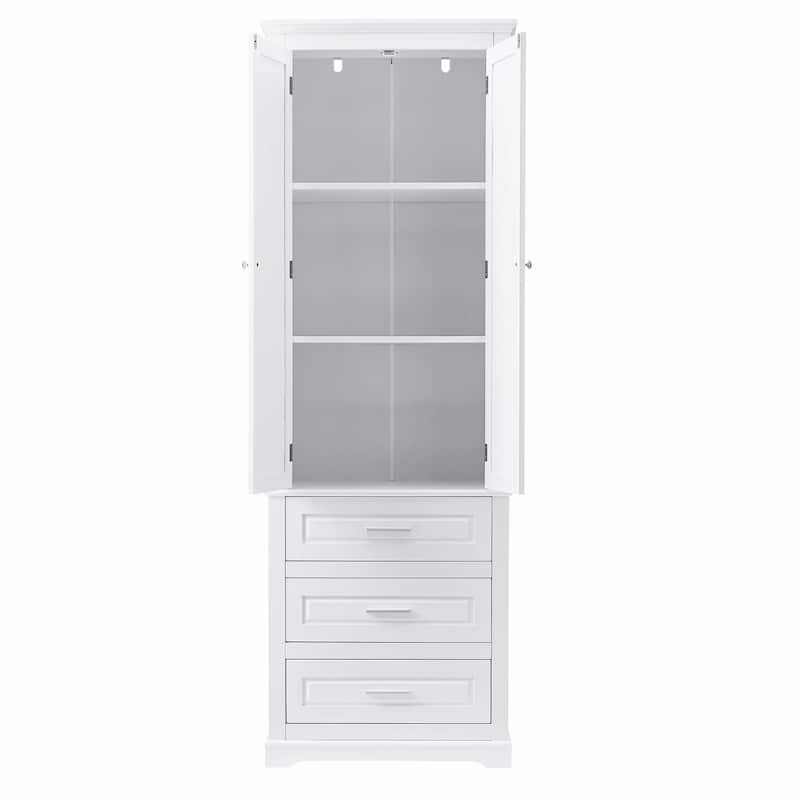 Tall Storage Cabinet with Three Drawers