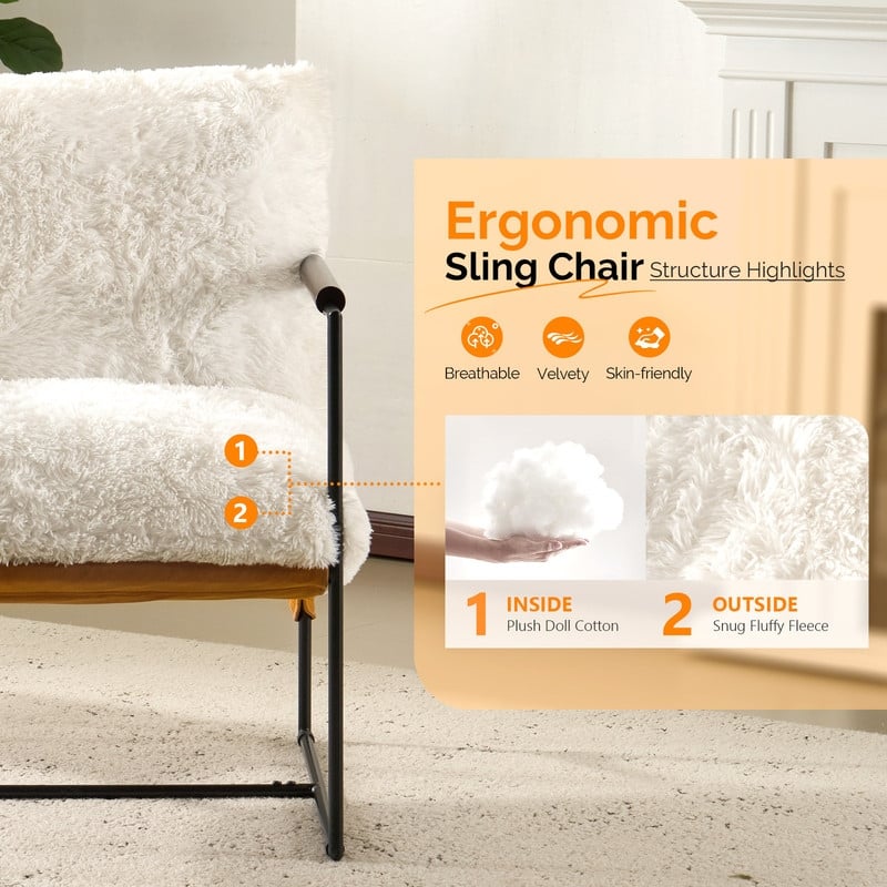 Lazy Chair - Rubber Wood Arms, Iron Frame (Living Room/Bedroom)