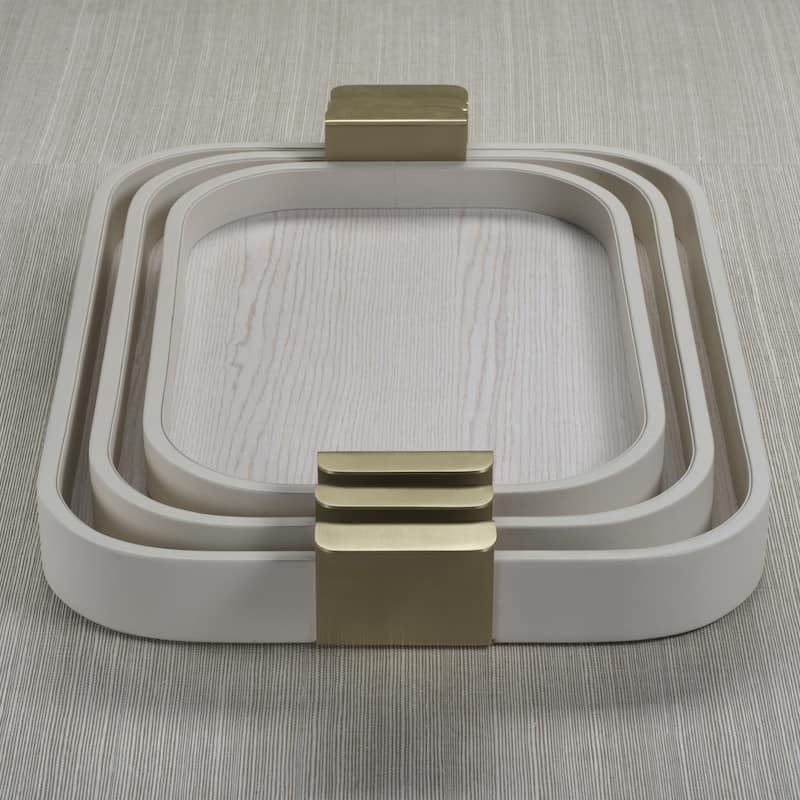 Córdoba Leather Tray with Metal Handles