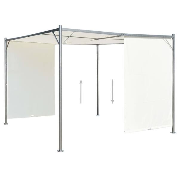 Shop Vidaxl Pergola With Adjustable Roof Cream White 118 1 X118 1
